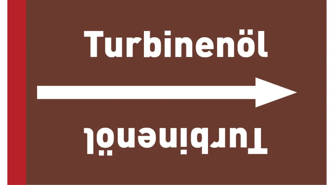 Kennzeichnungsband Turbinenöl braun/weiß ab Ø 50 mm 33 m/Rolle Kennzeichnungsband Turbinenöl braun/weiß ab Ø 50 mm 33 m/Rolle