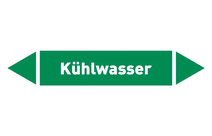 Pfeil Kühlwasser grün/weiß 125x25 mm