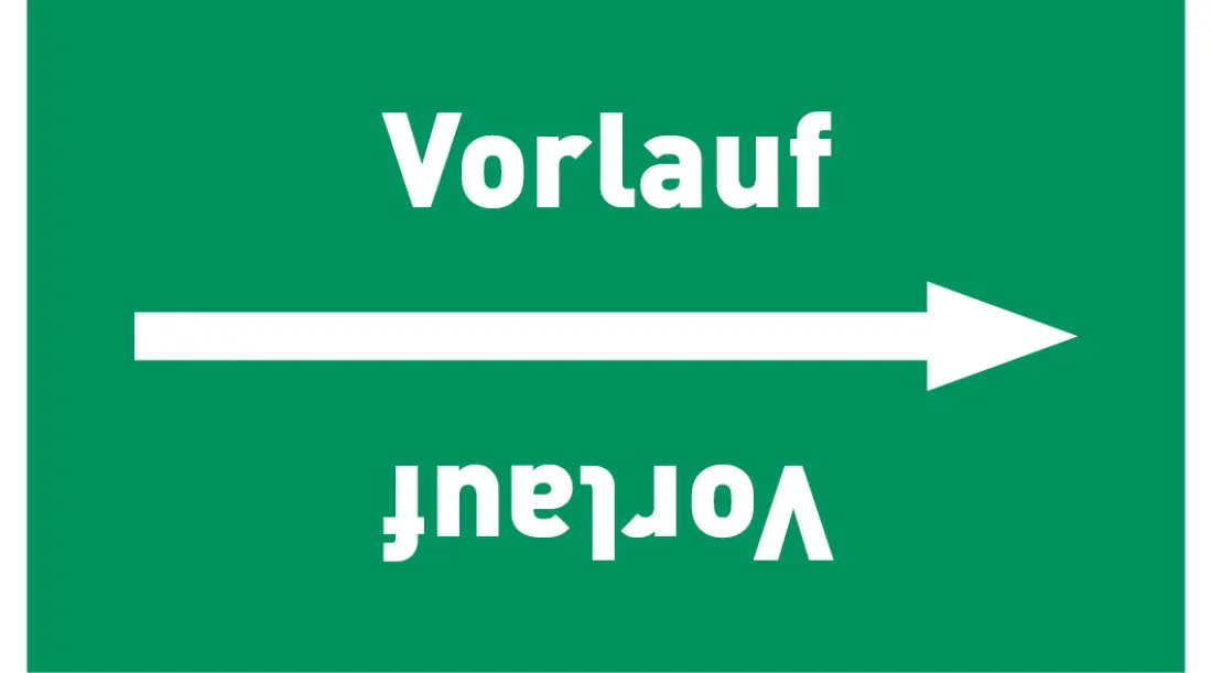 Kennzeichnungsband Vorlauf grün/weiß ab Ø 50 mm 33 m/Rolle