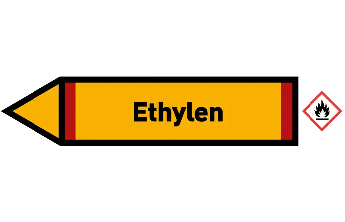 Pfeil links Ethylen gelb/schwarz 125x25 mm Pfeil links Ethylen gelb/schwarz 125x25 mm