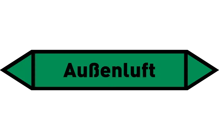 Pfeil Außenluft grün/schwarz 215x40 mm Pfeil Außenluft grün/schwarz 215x40 mm