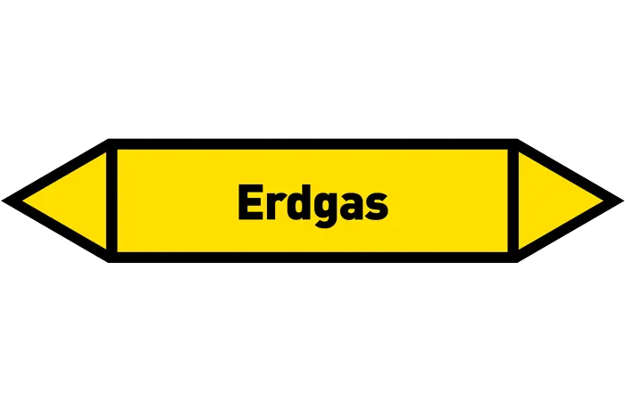 Pfeil Erdgas gelb/schwarz 125x25 mm Pfeil Erdgas gelb/schwarz 125x25 mm