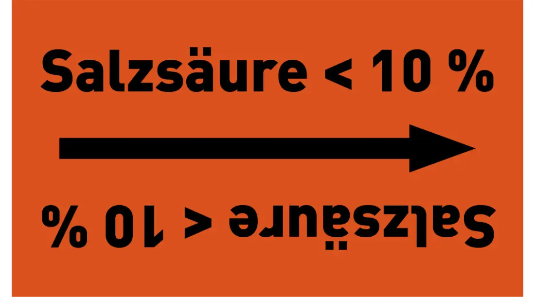 Kennzeichnungsband Salzsäure < 10 % orange/schwarz ab Ø 50 mm 33 m/Rolle Kennzeichnungsband Salzsäure < 10 % orange/schwarz ab Ø 50 mm 33 m/Rolle