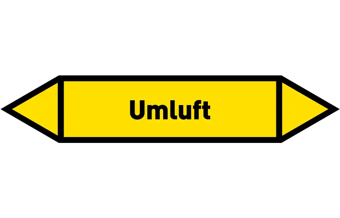 Pfeil Umluft gelb/schwarz 125x25 mm Pfeil Umluft gelb/schwarz 125x25 mm