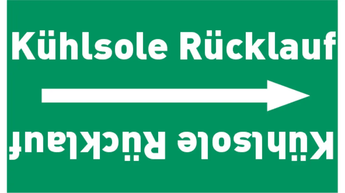 Kennzeichnungsband Kühlsole Rücklauf grün/weiß bis Ø 50 mm 33 m/Rolle Kennzeichnungsband Kühlsole Rücklauf grün/weiß bis Ø 50 mm 33 m/Rolle