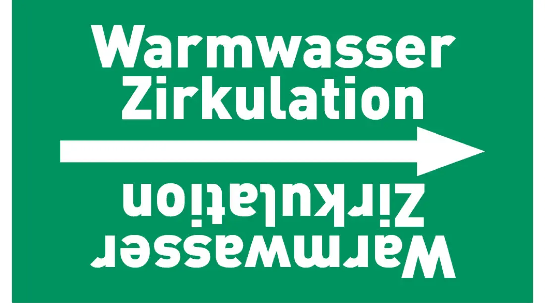 Kennzeichnungsband Warmwasser Zirkulation grün/weiß, ab Ø 50 mm 33 m/Rolle Kennzeichnungsband Warmwasser Zirkulation grün/weiß, ab Ø 50 mm 33 m/Rolle