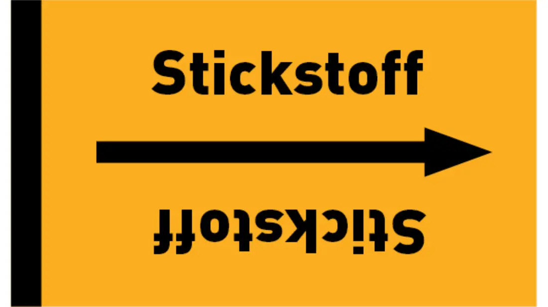 Kennzeichnungsband Stickstoff gelb/schwarz, bis Ø 50 mm 33 m/Rolle Kennzeichnungsband Stickstoff gelb/schwarz, bis Ø 50 mm 33 m/Rolle