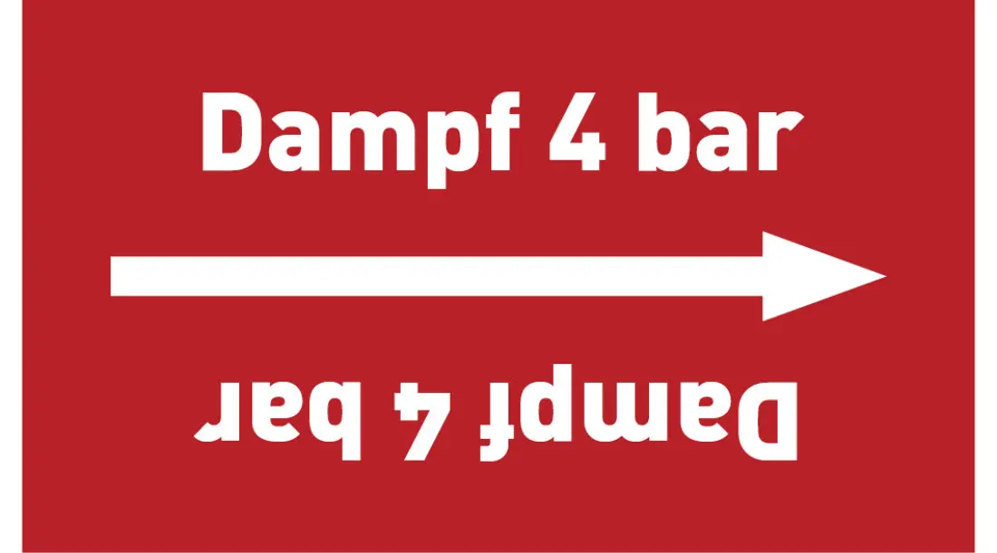 Kennzeichnungsband Dampf 4 bar rot/weiß ab Ø 50 mm 33 m/Rolle Kennzeichnungsband Dampf 4 bar rot/weiß ab Ø 50 mm 33 m/Rolle