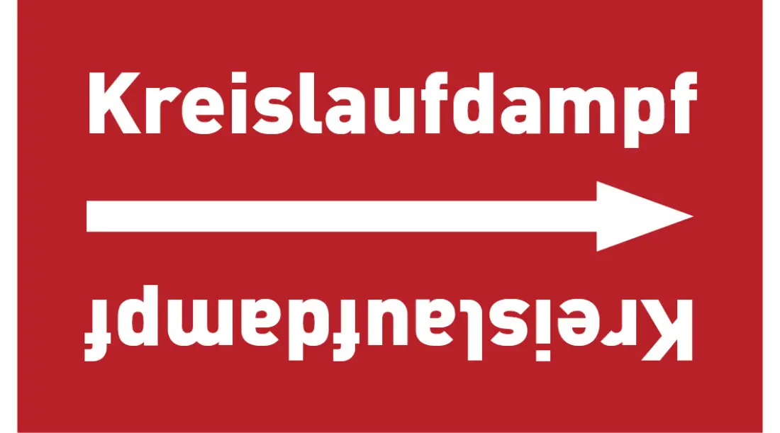 Kennzeichnungsband Kreislaufdampf rot/weiß ab Ø 50 mm 33 m/Rolle Kennzeichnungsband Kreislaufdampf rot/weiß ab Ø 50 mm 33 m/Rolle