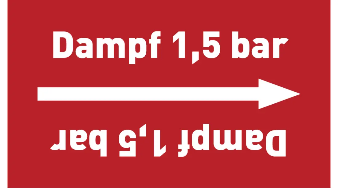 Kennzeichnungsband Dampf 1,5 bar rot/weiß ab Ø 50 mm 33 m/Rolle Kennzeichnungsband Dampf 1,5 bar rot/weiß ab Ø 50 mm 33 m/Rolle