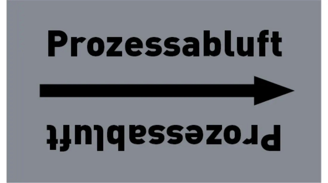Kennzeichnungsband Prozessabluft grau/schwarz bis Ø 50 mm 33 m/Rolle Kennzeichnungsband Prozessabluft grau/schwarz bis Ø 50 mm 33 m/Rolle
