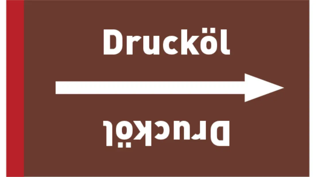 Kennzeichnungsband Drucköl braun/weiß bis Ø 50 mm 33 m/Rolle Kennzeichnungsband Drucköl braun/weiß bis Ø 50 mm 33 m/Rolle