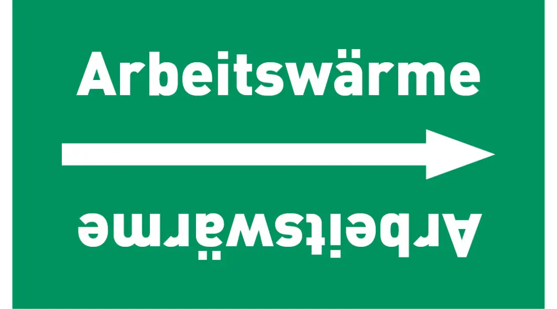 Kennzeichnungsband Arbeitswärme grün/weiß ab Ø 50 mm 33 m/Rolle Kennzeichnungsband Arbeitswärme grün/weiß ab Ø 50 mm 33 m/Rolle