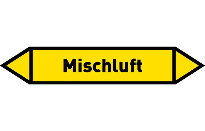 Pfeil Mischluft gelb/schwarz 215x40 mm Pfeil Mischluft gelb/schwarz 215x40 mm