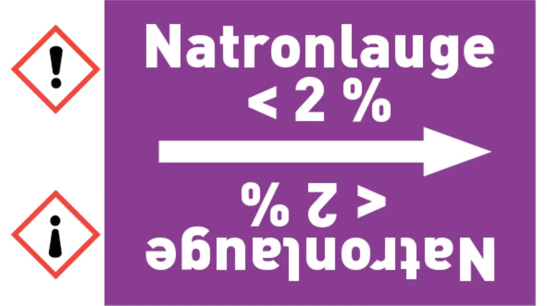 Kennzeichnungsband Natronlauge < 2 % violett/weiß bis Ø 50 mm 33 m/Rolle Kennzeichnungsband Natronlauge < 2 % violett/weiß bis Ø 50 mm 33 m/Rolle