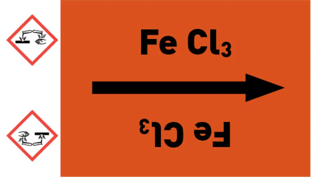 Kennzeichnungsband Fe Cl3 orange/schwarz bis Ø 50 mm 33 m/Rolle Kennzeichnungsband Fe Cl3 orange/schwarz bis Ø 50 mm 33 m/Rolle