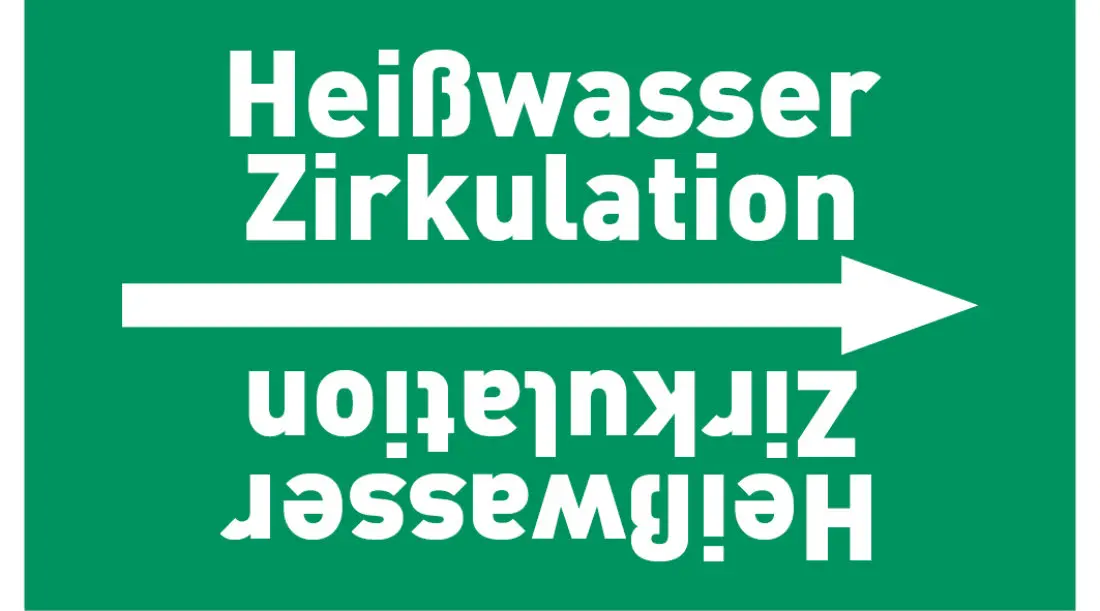 Kennzeichnungsband Heißwasser Zirkulation grün/weiß ab Ø 50 mm 33 m/Rolle Kennzeichnungsband Heißwasser Zirkulation grün/weiß ab Ø 50 mm 33 m/Rolle