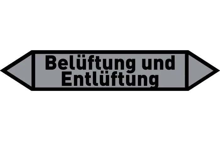 Pfeil Belüftung und Entlüftung grau/schwarz 215x40 mm Pfeil Belüftung und Entlüftung grau/schwarz 215x40 mm