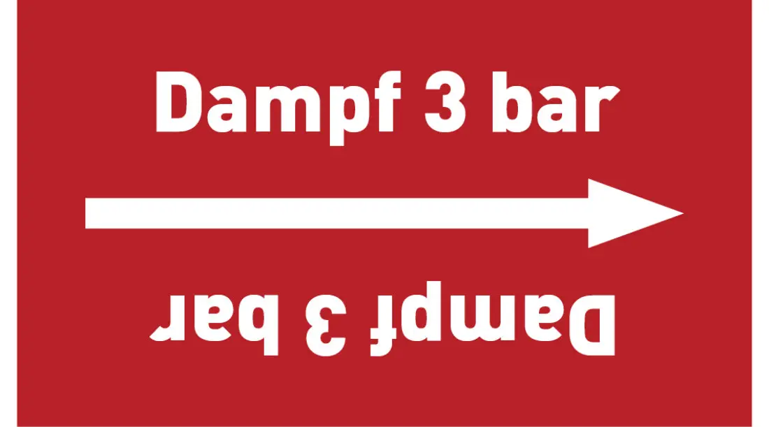Kennzeichnungsband Dampf 3 bar rot/weiß ab Ø 50 mm 33 m/Rolle Kennzeichnungsband Dampf 3 bar rot/weiß ab Ø 50 mm 33 m/Rolle