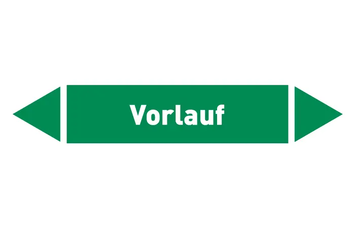 Pfeil Vorlauf grün/weiß 125x25 mm Pfeil Vorlauf grün/weiß 125x25 mm