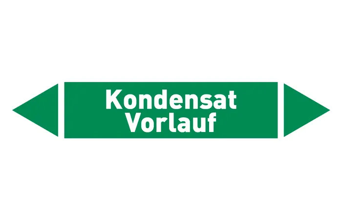 Pfeil Kondensat Vorlauf grün/weiß 125x25 mm Pfeil Kondensat Vorlauf grün/weiß 125x25 mm