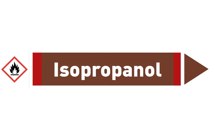 Pfeil rechts Isopropanol braun/weiß 215x40 mm
