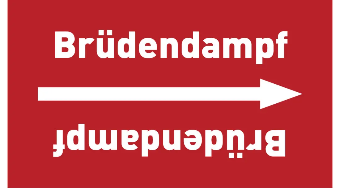 Kennzeichnungsband Brüdendampf rot/weiß ab Ø 50 mm 33 m/Rolle Kennzeichnungsband Brüdendampf rot/weiß ab Ø 50 mm 33 m/Rolle