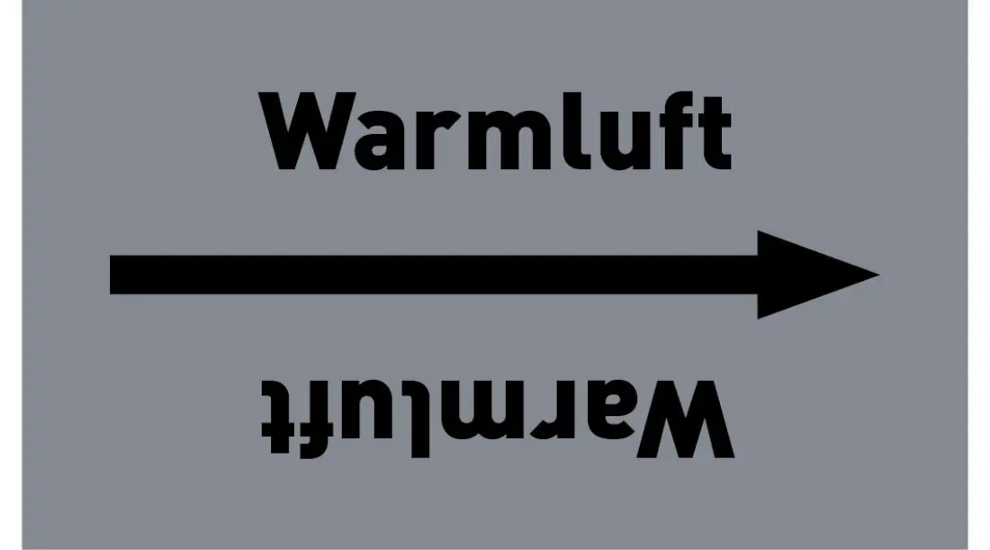 Kennzeichnungsband Warmluft grau/schwarz ab Ø 50 mm 33 m/Rolle Kennzeichnungsband Warmluft grau/schwarz ab Ø 50 mm 33 m/Rolle