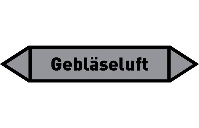 Pfeil Gebläseluft grau/schwarz 215x40 mm Pfeil Gebläseluft grau/schwarz 215x40 mm