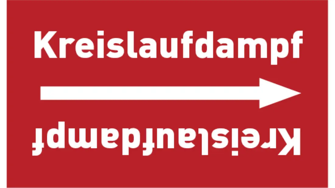 Kennzeichnungsband Kreislaufdampf rot/weiß bis Ø 50 mm 33 m/Rolle Kennzeichnungsband Kreislaufdampf rot/weiß bis Ø 50 mm 33 m/Rolle