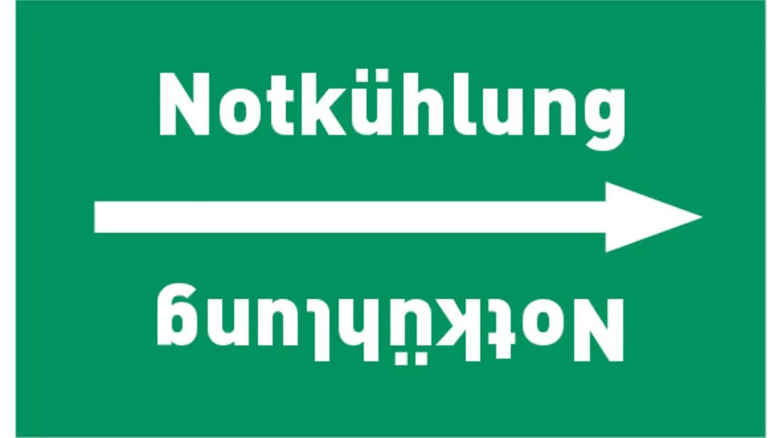 Kennzeichnungsband Notkühlung grün/weiß bis Ø 50 mm 33 m/Rolle Kennzeichnungsband Notkühlung grün/weiß bis Ø 50 mm 33 m/Rolle