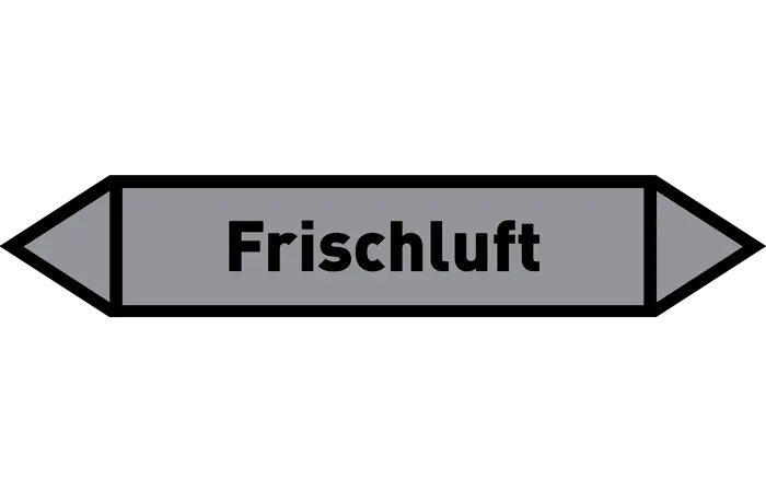 Pfeil Frischluft grau/schwarz 215x40 mm Pfeil Frischluft grau/schwarz 215x40 mm