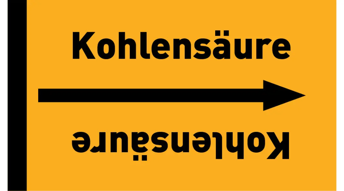 Kennzeichnungsband Kohlensäure gelb/schwarz ab Ø 50 mm 33 m/Rolle Kennzeichnungsband Kohlensäure gelb/schwarz ab Ø 50 mm 33 m/Rolle