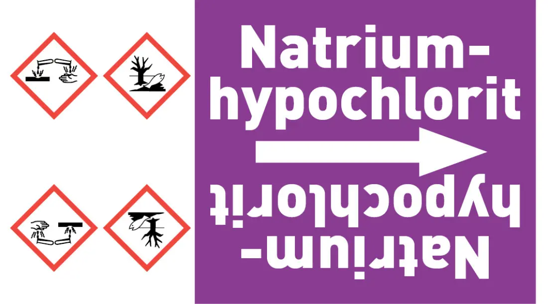 Kennzeichnungsband Natriumhypochlorit violett/weiß ab Ø 50 mm 33 m/Rolle Kennzeichnungsband Natriumhypochlorit violett/weiß ab Ø 50 mm 33 m/Rolle