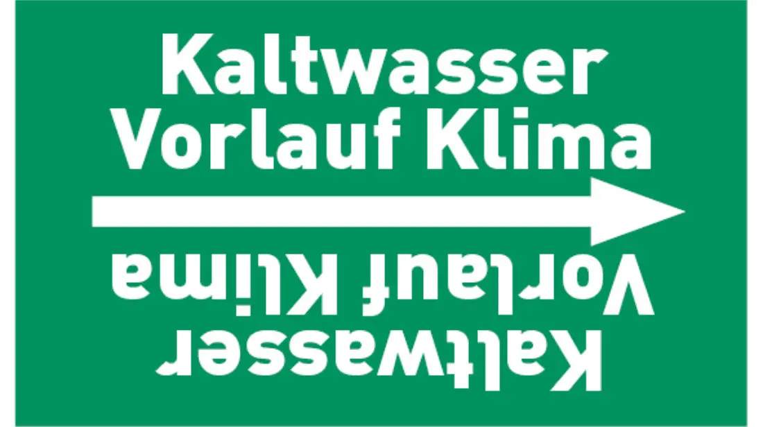 Kennzeichnungsband Kaltwasser Vorlauf Klima grün/weiß bis Ø 50 mm 33 m/Rolle Kennzeichnungsband Kaltwasser Vorlauf Klima grün/weiß bis Ø 50 mm 33 m/Rolle