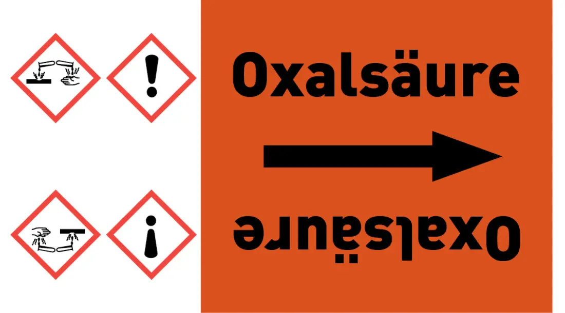 Kennzeichnungsband Oxalsäure orange/schwarz ab Ø 50 mm 33 m/Rolle Kennzeichnungsband Oxalsäure orange/schwarz ab Ø 50 mm 33 m/Rolle