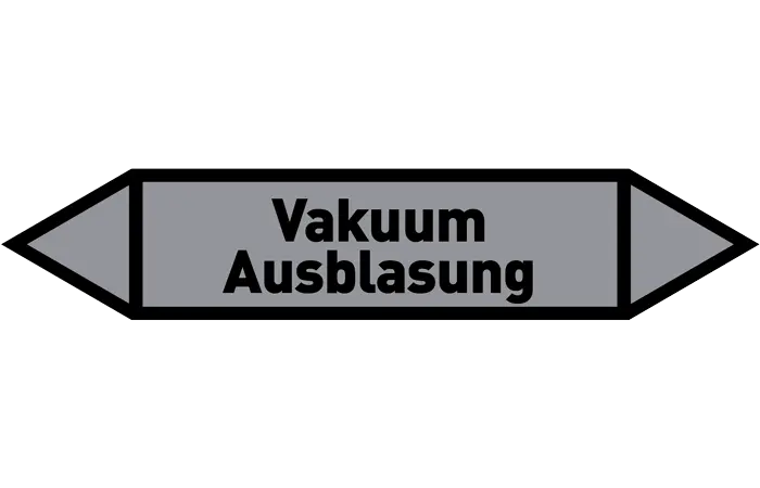 Pfeil Vakuum Ausblasung grau/schwarz 125x25 mm Pfeil Vakuum Ausblasung grau/schwarz 125x25 mm