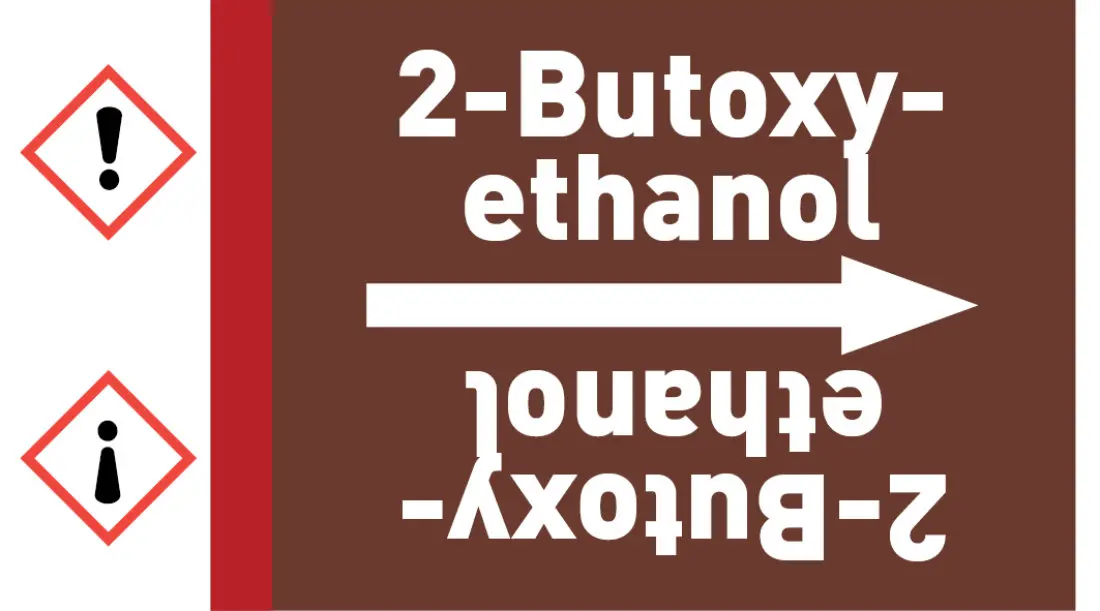 Kennzeichnungsband 2-Butoxyethanol braun/weiß ab Ø 50 mm 33 m/Rolle Kennzeichnungsband 2-Butoxyethanol braun/weiß ab Ø 50 mm 33 m/Rolle