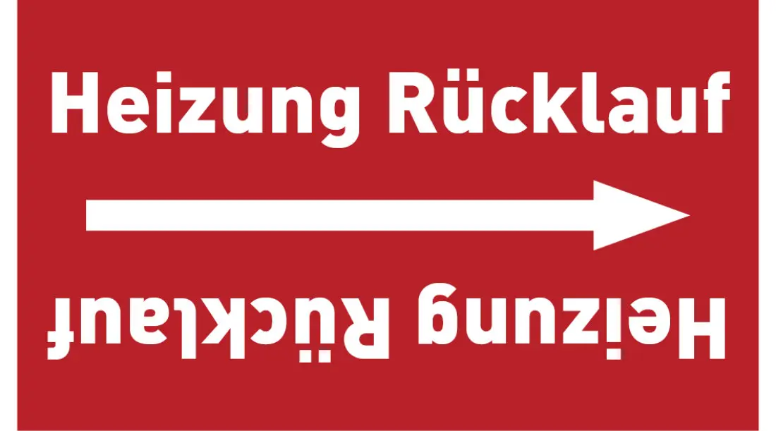 Kennzeichnungsband Heizung Rücklauf rot/weiß, ab Ø 50 mm 33 m/Rolle Kennzeichnungsband Heizung Rücklauf rot/weiß, ab Ø 50 mm 33 m/Rolle