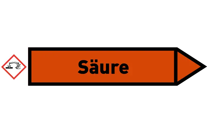 Pfeil rechts Säure orange/schwarz 215x40 mm Pfeil rechts Säure orange/schwarz 215x40 mm