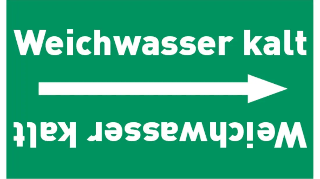 Kennzeichnungsband Weichwasser kalt grün/weiß bis Ø 50 mm 33 m/Rolle Kennzeichnungsband Weichwasser kalt grün/weiß bis Ø 50 mm 33 m/Rolle