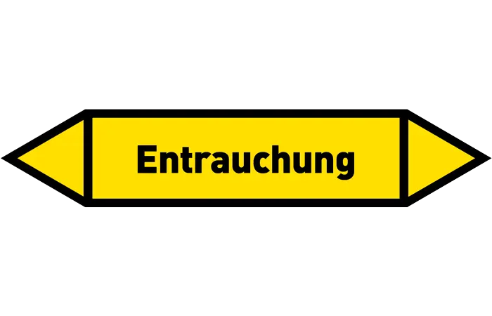 Pfeil Entrauchung gelb/schwarz 125x25 mm Pfeil Entrauchung gelb/schwarz 125x25 mm