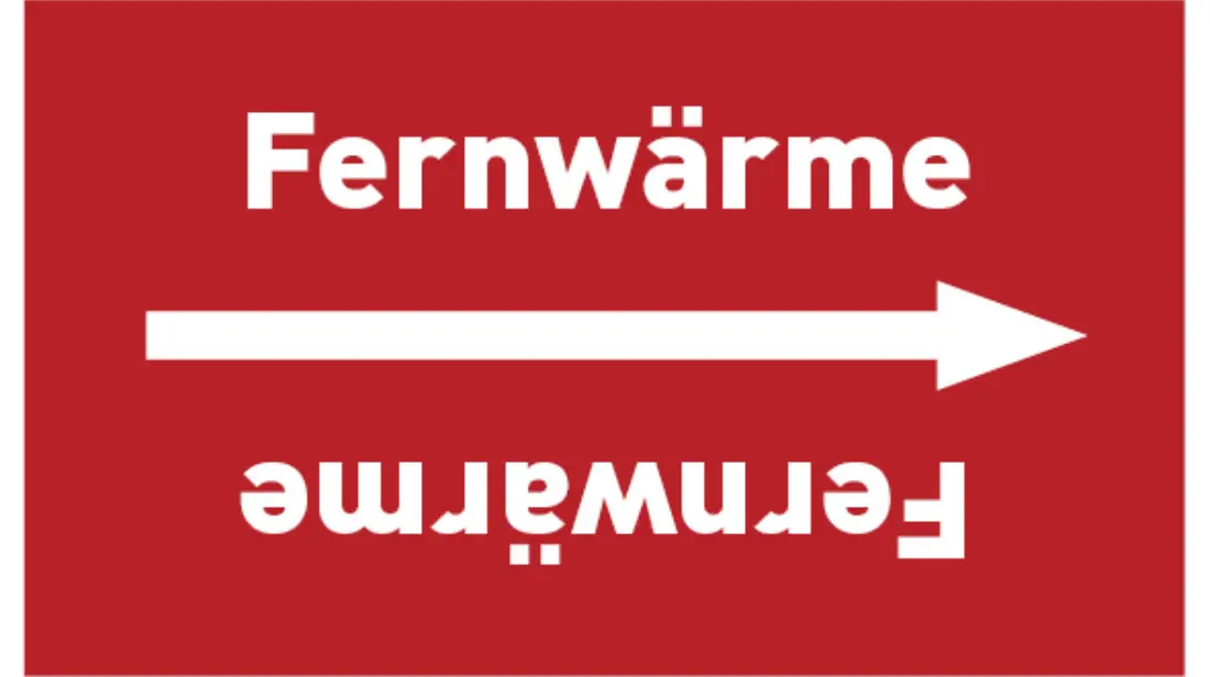 Kennzeichnungsband Fernwärme rot/weiß bis Ø 50 mm 33 m/Rolle Kennzeichnungsband Fernwärme rot/weiß bis Ø 50 mm 33 m/Rolle
