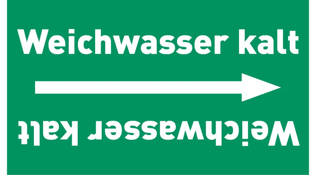 Kennzeichnungsband Weichwasser kalt grün/weiß ab Ø 50 mm 33 m/Rolle Kennzeichnungsband Weichwasser kalt grün/weiß ab Ø 50 mm 33 m/Rolle