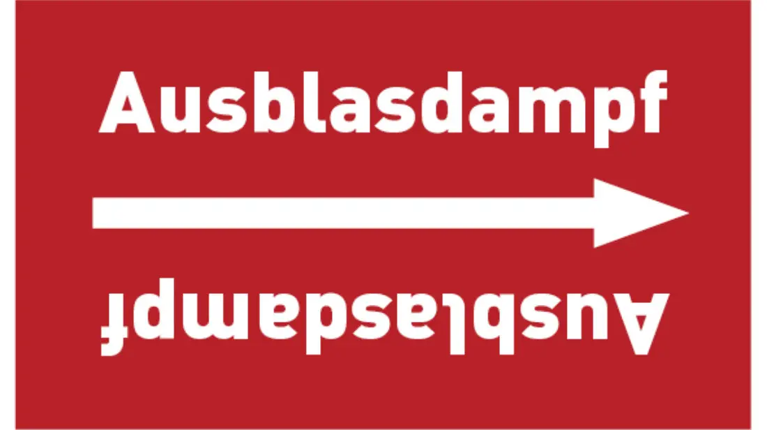 Kennzeichnungsband Ausblasdampf rot/weiß bis Ø 50 mm 33 m/Rolle Kennzeichnungsband Ausblasdampf rot/weiß bis Ø 50 mm 33 m/Rolle