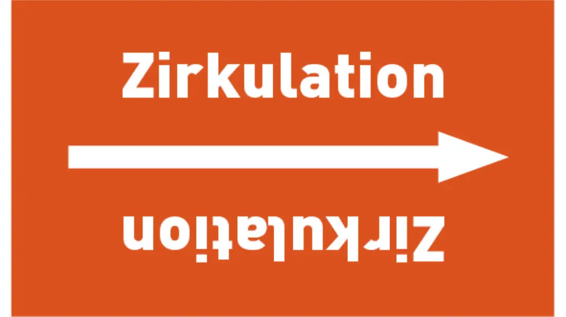 Kennzeichnungsband Zirkulation orange/weiß bis Ø 50 mm 33 m/Rolle Kennzeichnungsband Zirkulation orange/weiß bis Ø 50 mm 33 m/Rolle