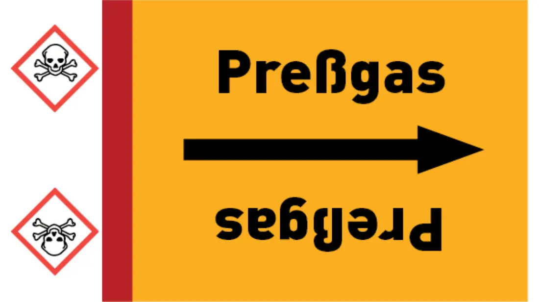 Kennzeichnungsband Preßgas gelb/schwarz bis Ø 50 mm 33 m/Rolle Kennzeichnungsband Preßgas gelb/schwarz bis Ø 50 mm 33 m/Rolle