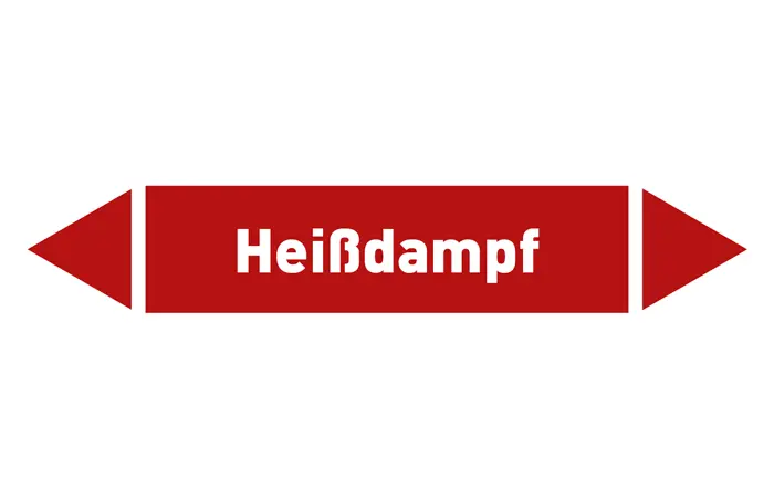 Pfeil Heißdampf rot/weiß 125x25 mm Pfeil Heißdampf rot/weiß 125x25 mm