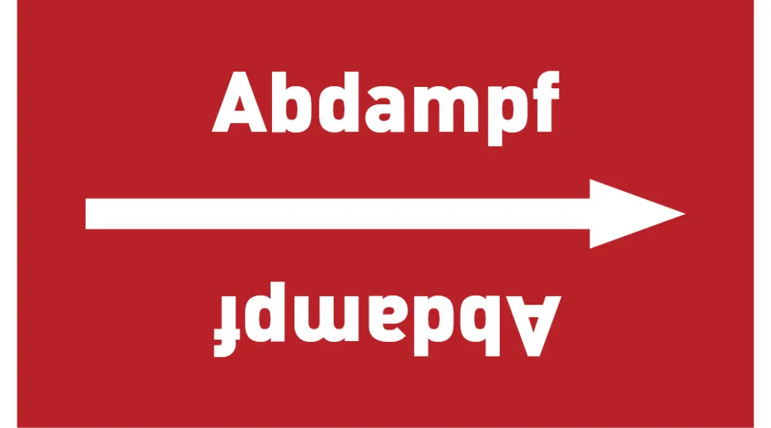 Kennzeichnungsband Abdampf rot/weiß ab Ø 50 mm 33 m/Rolle Kennzeichnungsband Abdampf rot/weiß ab Ø 50 mm 33 m/Rolle