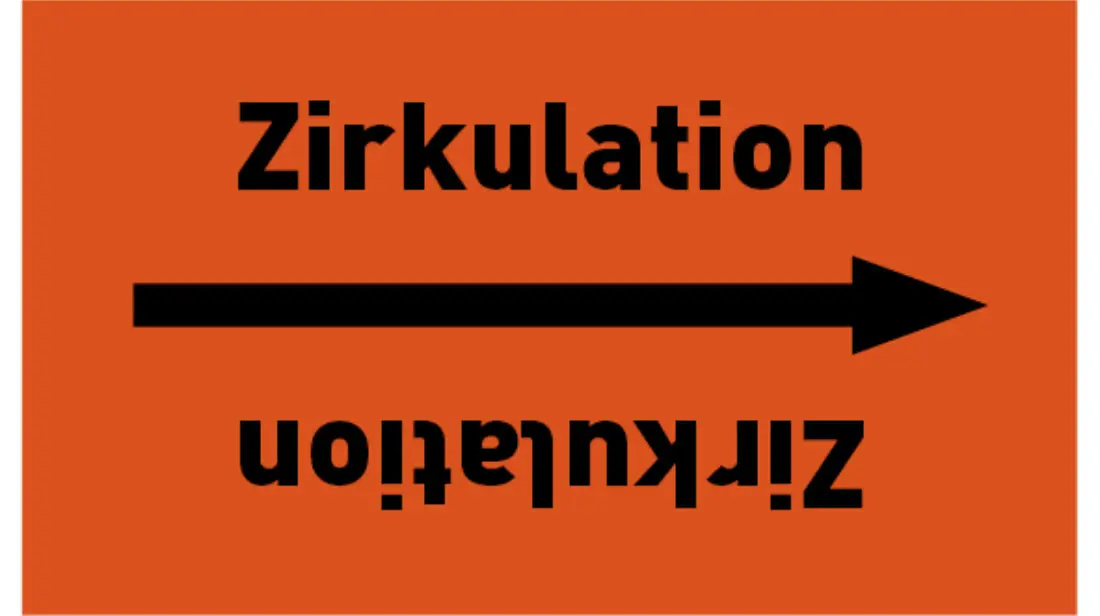 Kennzeichnungsband Zirkulation orange/schwarz, bis Ø 50 mm 33 m/Rolle Kennzeichnungsband Zirkulation orange/schwarz, bis Ø 50 mm 33 m/Rolle